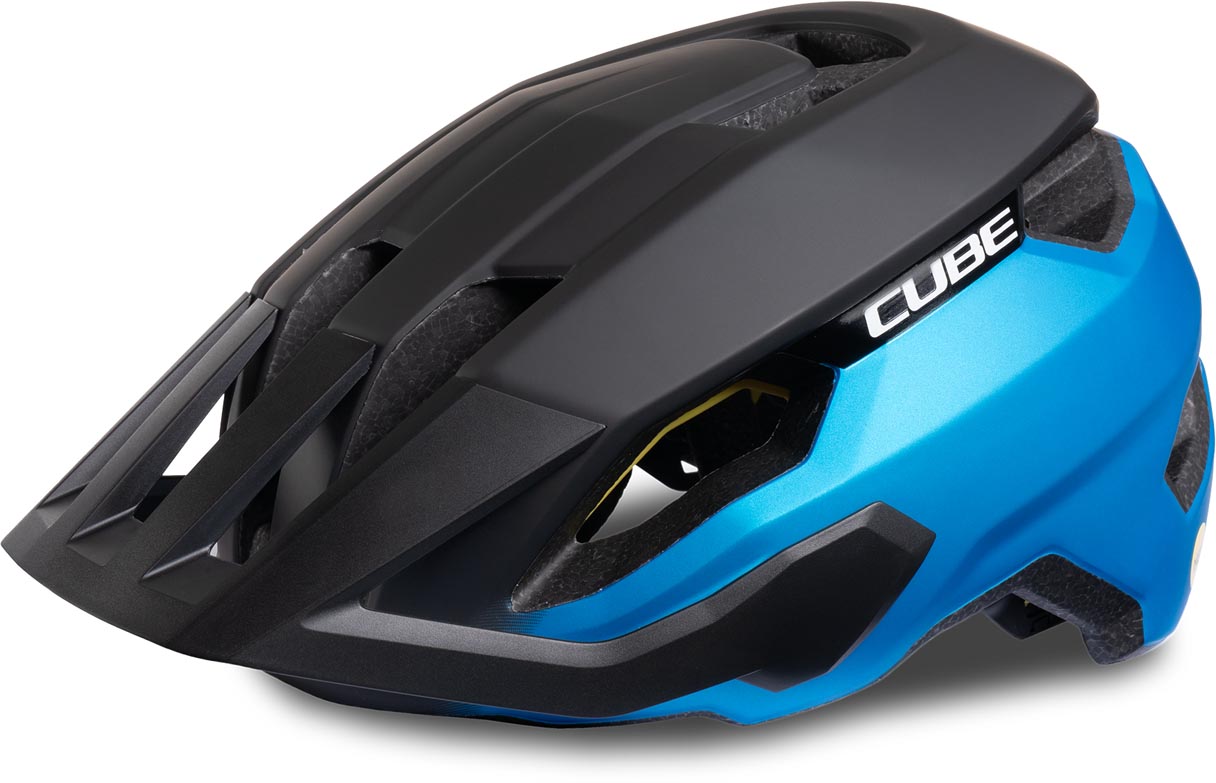 CUBE Helm STRAY X Actionteam topas blue
