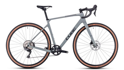 Cube Nuroad C:62 Pro Gravel Bike in Grau.