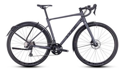 Cube Nuroad Race FE Gravel Bike in Dunkelgrau.