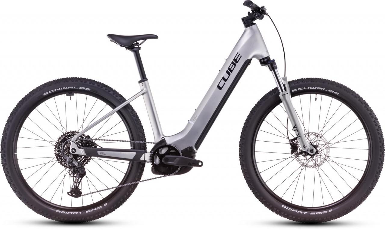 Cube Reaction Hybrid ONE 800 silver n black 2025 - E-Bike Hardtail Mountainbike Tiefeinsteiger