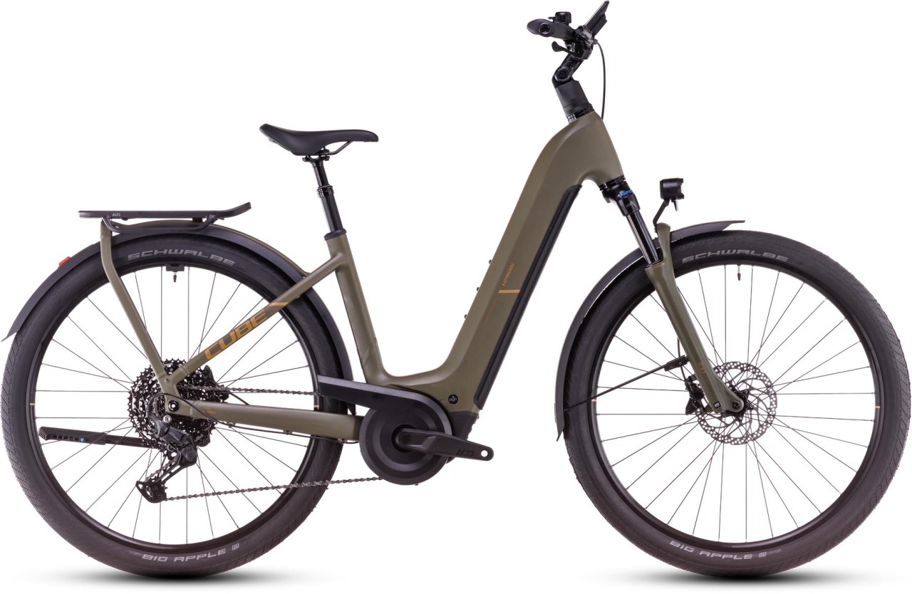 Cube Kathmandu Hybrid Pro dustyolive n gold - E-Bike Trekkingrad Tiefeinsteiger