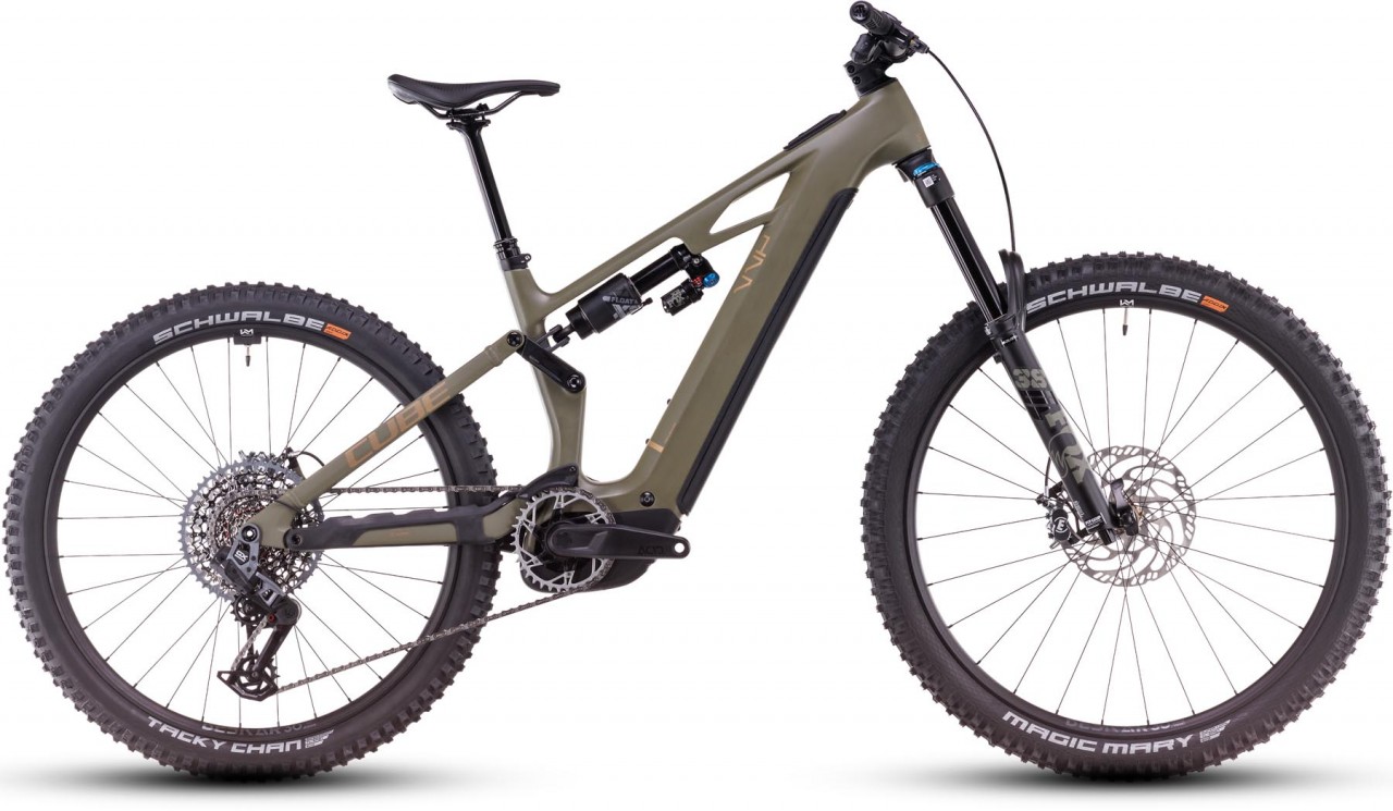 Cube Stereo Hybrid ONE77 HPC TM 800 dustyolive n gold 2025 - E-Bike Fully Mountainbike