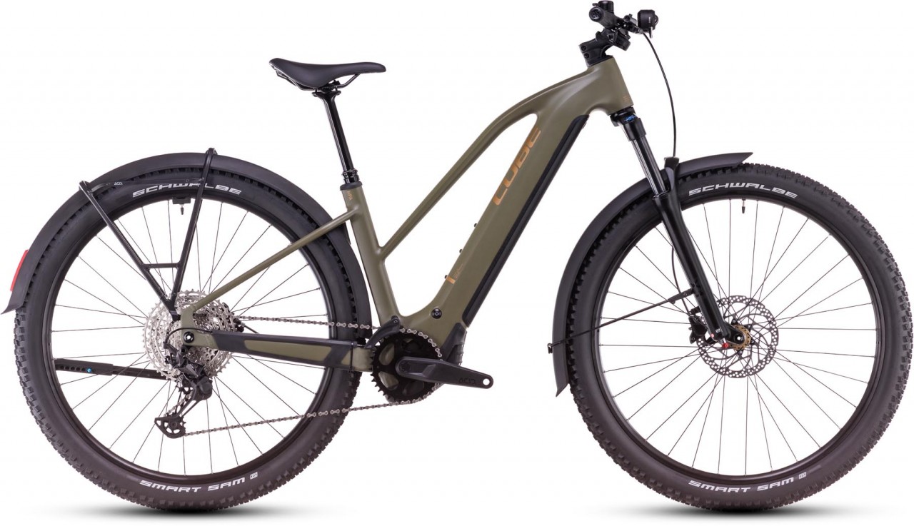 Cube Reaction Hybrid Pro Allroad 800 dustyolive n gold 2025 - E-Bike Hardtail Mountainbike Damen