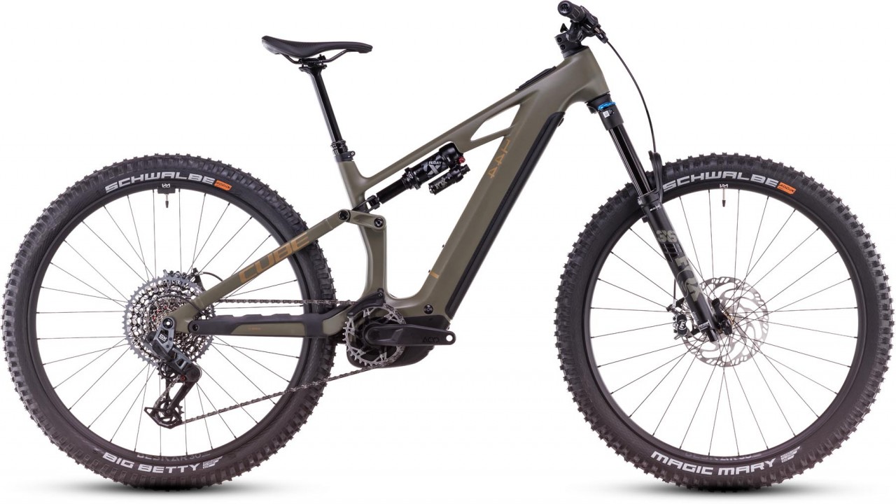 Cube Stereo Hybrid ONE44 HPC TM 800 dustyolive n gold 2025 - E-Bike Fully Mountainbike